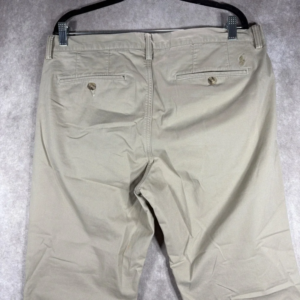 Polo Ralph Lauren Pants Mens 34x30 Tan Stretch Straight Fit Chino Khaki Preppy